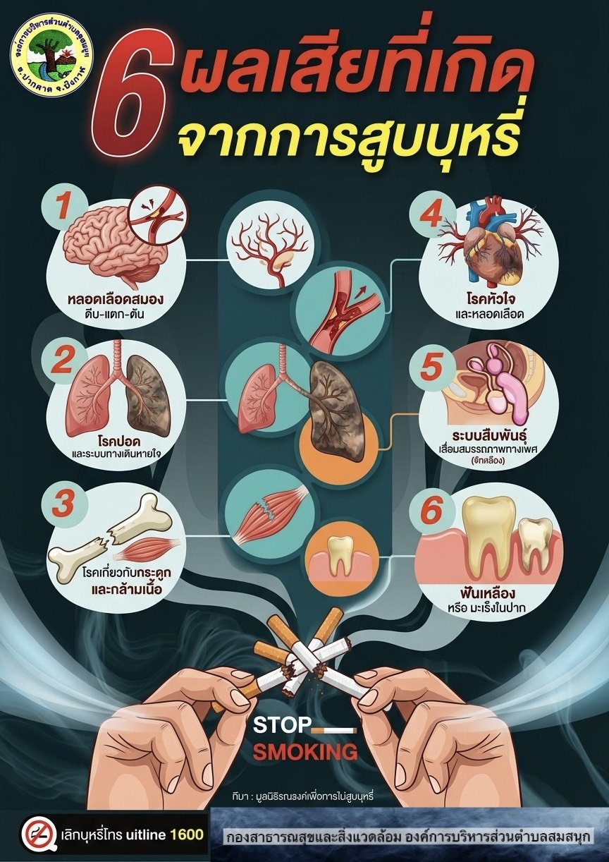 ผลเสียที่เกิดจาการสูบบุหรี่